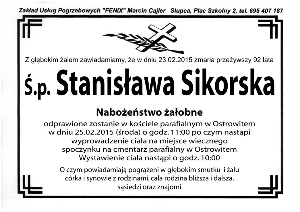 śp. Stanisława Sikorska